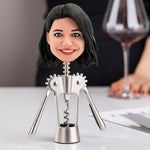 Custom Bobblehead Wine Opener Female Funny Face