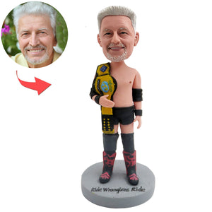 Custom Bobblehead Boxing Champion with Gold Belt