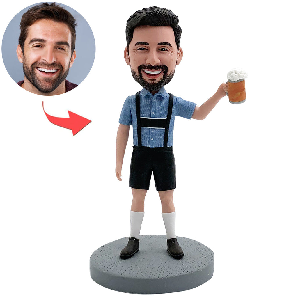 Personalized Bobblehead Happy Beer Drinking