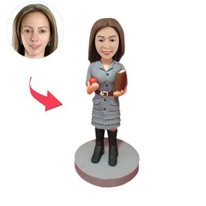 Custom Teacher Bobblehead with Book