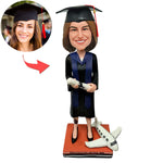 Custom Graduation Bobblehead with Airplane Model